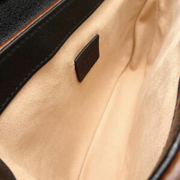 Gucci Shoulder Bag Padlock GG Supreme Canvas Calfskin Beige Black Brown - Picture 7 of 10